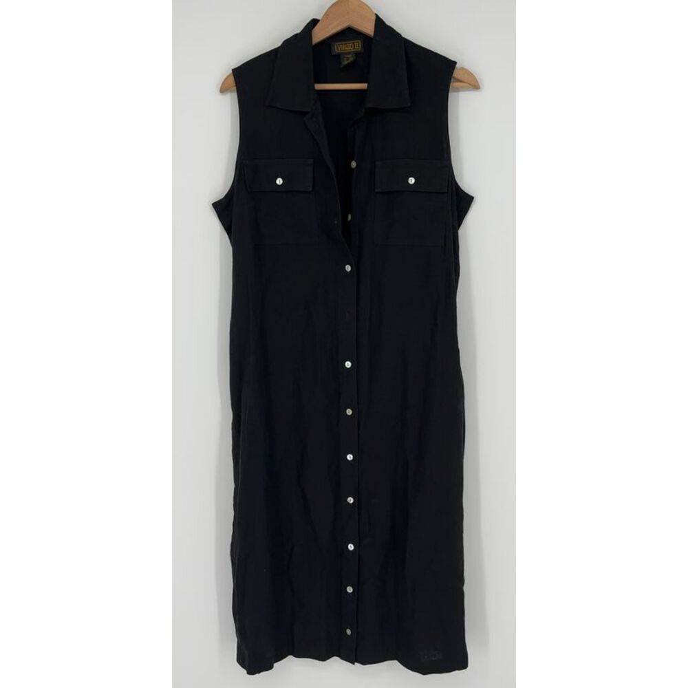 Virgo II Black Linen Maxi Dress